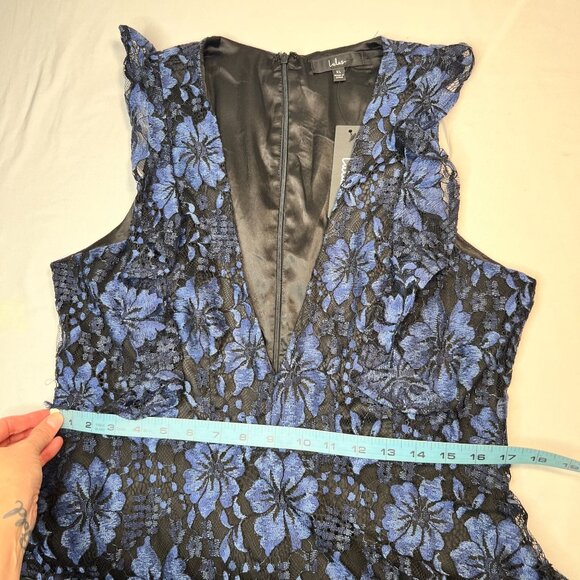 NWT Lulus Molinetto Navy Blue Lace Ruffled Tiered Sleeveless Maxi Dress XL - Picture 8 of 13